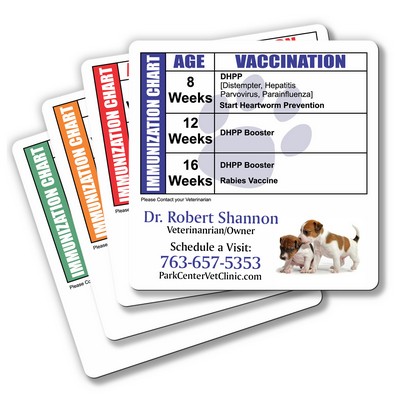 Health & Safety Laminated Dog Immunization Schedule Magnet