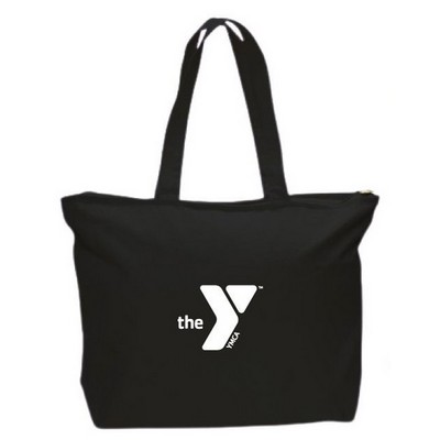 Jumbo Canvas Zipper Tote