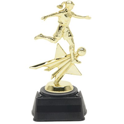 Soccer Star Figure Trophy Female 8-1/4" Tall