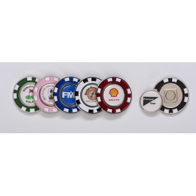 Metal Poker Chip w/Removable Ball Marker