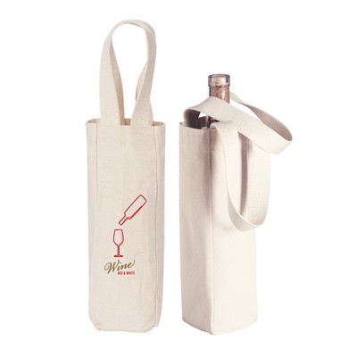 10 Oz. Cotton Canvas Wine Bottle Gift Tote Bag