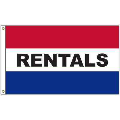 Rentals 3' x 5' Message Flag with Heading and Grommets