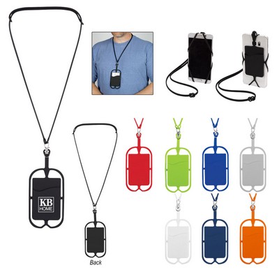 Silicone Lanyard With Phone Holder & Wallet