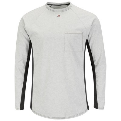 Bulwark Men's Long Sleeve Flame Resistant Two-Tone Base Layer Shirt w/ Concealed Chest Pocket