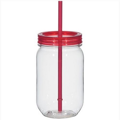 Mason Jar with Matching Straw