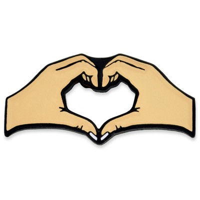 Light Skin Tone Heart Hands Pin