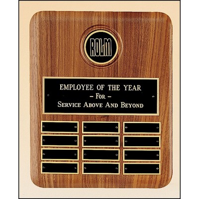 Solid Walnut Perpetual Plaque, 10 1/2 x 13", 12 plates