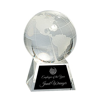 3 1/2" Crystal Globe on Clear Base