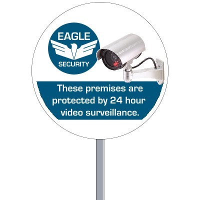 9" Circle Security 4 Color Process Yard Sign