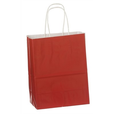 High Gloss Paper Shopping Bags, Tints, Hot Stamped - Cub 8" x 4.5" x 10.25"