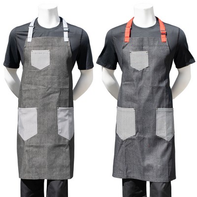 Chef Code 34" Long Denim Apron with Adjustable Neck