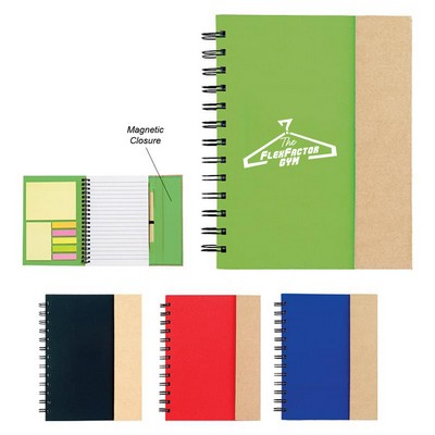 Spiral Notebook With Sticky Notes And Flags