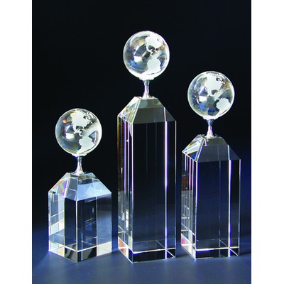 Globe Optical Crystal Award/Trophy 7.5"H