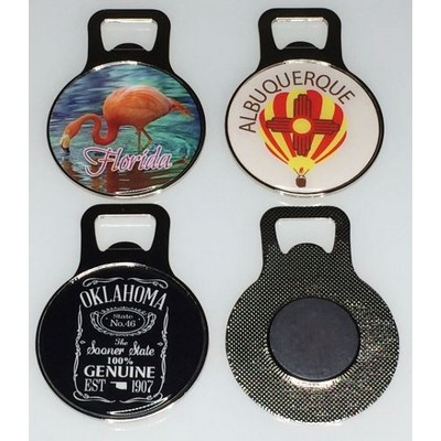 Jumbo Circle Bottle Opener Magnet