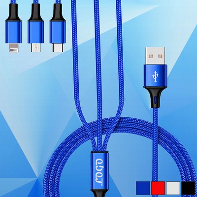 3 in 1 Weave USB Charging Cable