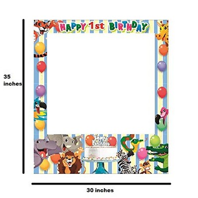 1st Birthday Boy Themed Party Photo Frame Prop, 35 X 30 inches