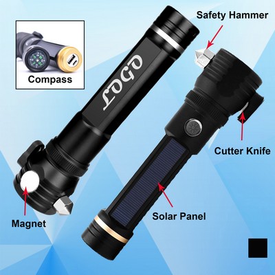 Multi-Function Rechargeable Flashlight w/Compass