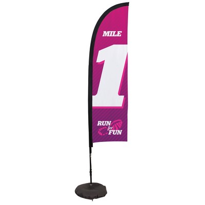 7' Premium Blade Sail Sign Flag, 1-Sided, Scissor Base