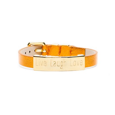 Rustic Cuff Betsy Orange with Gold Plate