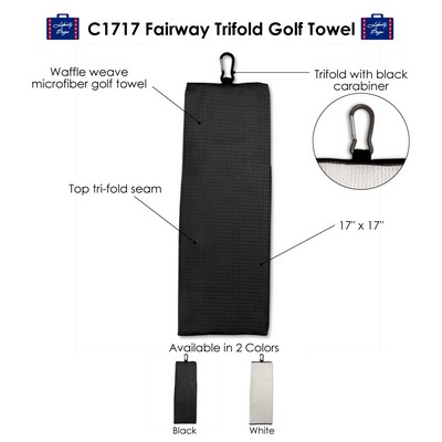 Carmel Fairway Trifold Golf Towel w/ Carbineer