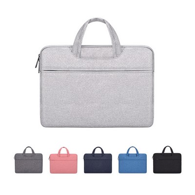 Water Resistant Canvas Fabric Laptop Sleeve w/Handle