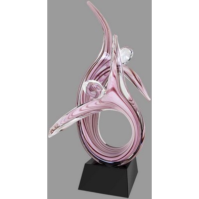 Gracefully Dancing Duo Art Glass Award 16 1/2'' H