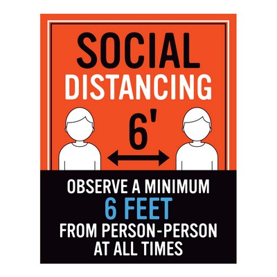 Social Distancing Sign Style 6 - (11"x14")