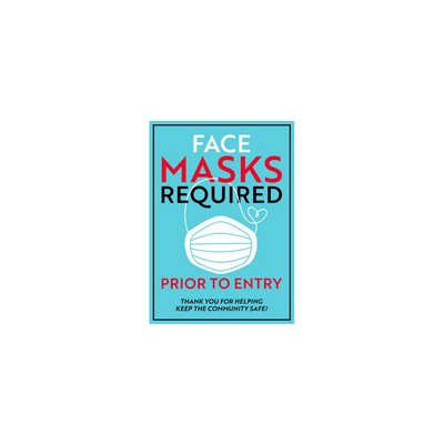 Face Masks Required Sign Style 15 - (5"x7")