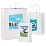 Short Run White Shopper Bag (10"x5"x13")