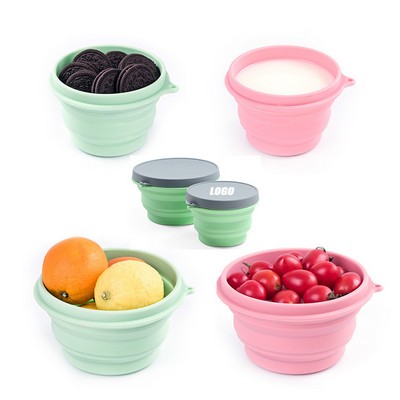 Collapsible Portable Silicone Bowl with Lid