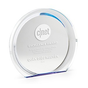 6½" Tall Blue Round Halo Acrylic Award