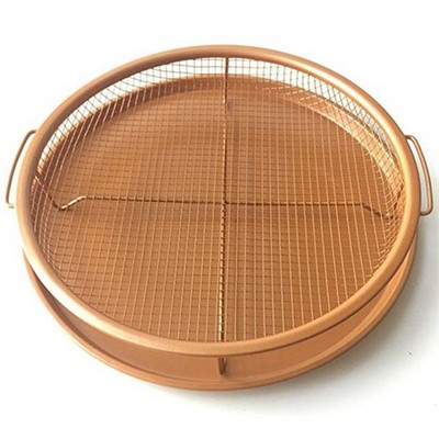 12" Round Ceramic Copper Crisper Tray/Pizza pan