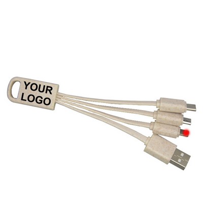 Multi Charger Cable 3 in 1 Eco-Friendly Material USB Charging Cord