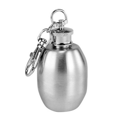 1 oz. Oval Hip Flask Keychain