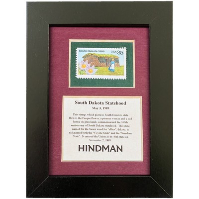 Framed Stamp Gift/Award Celebrating South Dakota