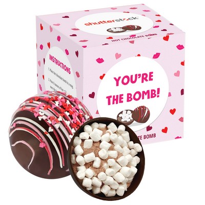 Valentine's Day Hot Chocolate Bomb Gift Box - Classic Dark Chocolate