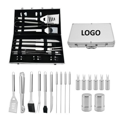 18pc BBQ Tools Set With Aluminum Box