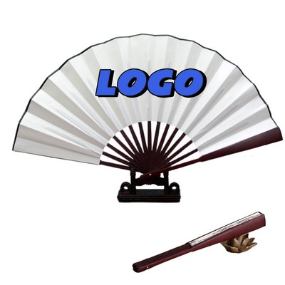 Bamboo Frame Fabric Folding Fan