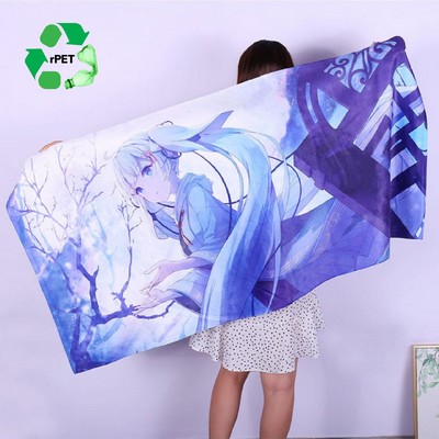 30"x 60" Eco-friendly rPET Sublimated Microfiber Sand Proof Beach Towel