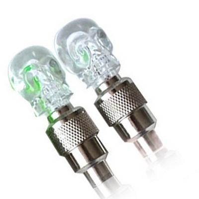 Seven Color Skull Style Air Valve Bike Light