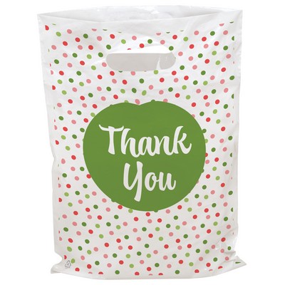 Polka Dots Seasonal Designer Full-color Plastic Bag 12" x 15"