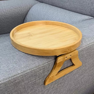 Bamboo Armrest Couch Tray Table