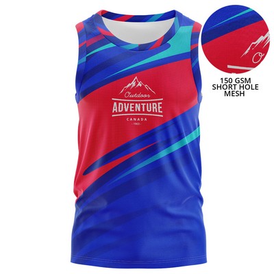 Unisex 150 GSM Short Hole Mesh Performance Sublimation Tank