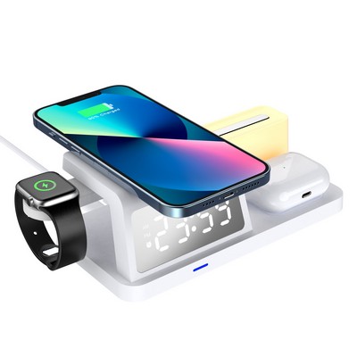 Digital Alarm Clock 15W Fast Wireless Charger