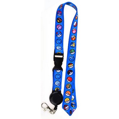 5/8 x 36 Full Color Sublimated Lanyard with Buckle Release and Retractable Reel