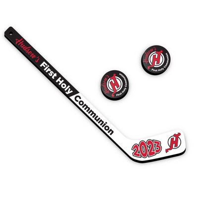 PeeWee Hockey Stick and 2 Pucks