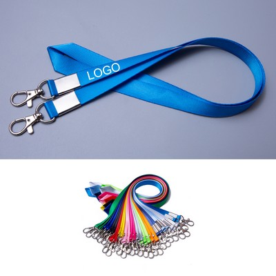 5/8" Solid Polyester Exhibition Lanyard With Hook Clip