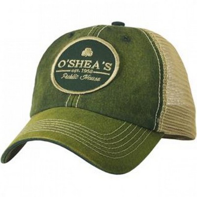 Custom Made Hand Washed Vintage Trucker Round Patch Cap