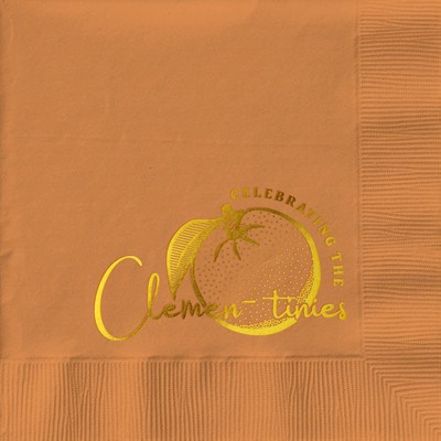 Pumpkin Spice Orange Cocktail 3-Ply Beverage Napkins - Custom Foil Print