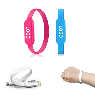 2-In-1 USB Charging Data Cable Connector Bracelet Wristband